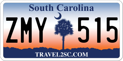 SC license plate ZMY515