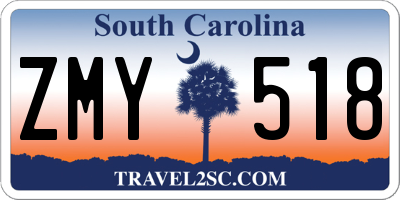SC license plate ZMY518