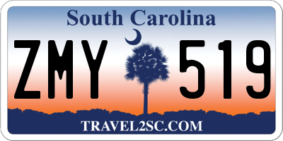 SC license plate ZMY519