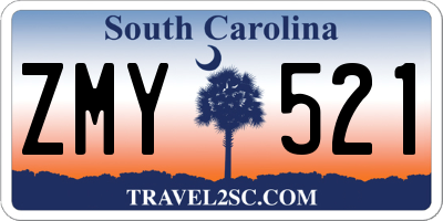 SC license plate ZMY521
