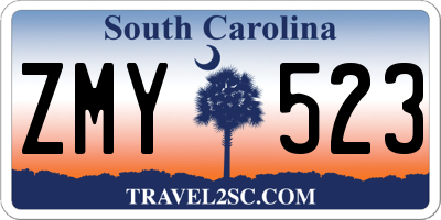 SC license plate ZMY523