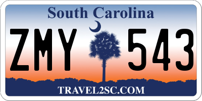 SC license plate ZMY543