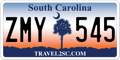 SC license plate ZMY545