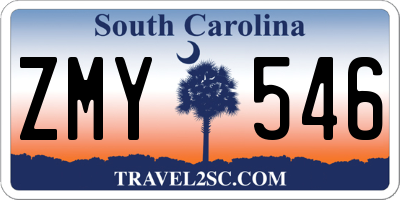SC license plate ZMY546