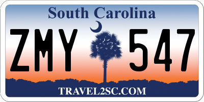 SC license plate ZMY547