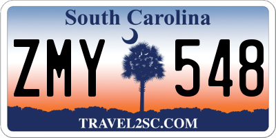 SC license plate ZMY548