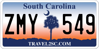 SC license plate ZMY549