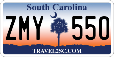 SC license plate ZMY550