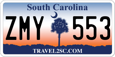 SC license plate ZMY553
