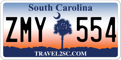 SC license plate ZMY554