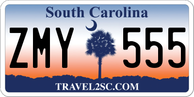 SC license plate ZMY555