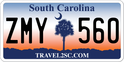 SC license plate ZMY560