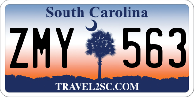 SC license plate ZMY563