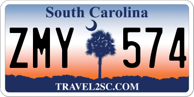 SC license plate ZMY574
