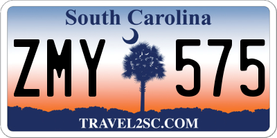 SC license plate ZMY575
