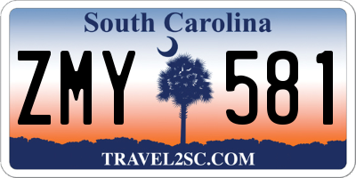 SC license plate ZMY581