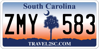 SC license plate ZMY583