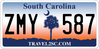 SC license plate ZMY587