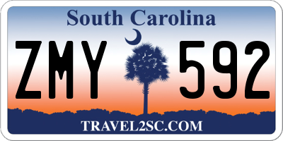 SC license plate ZMY592