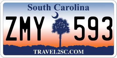 SC license plate ZMY593