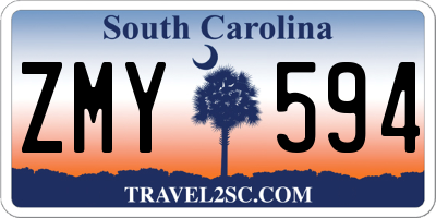 SC license plate ZMY594