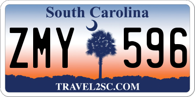 SC license plate ZMY596