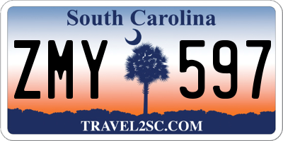 SC license plate ZMY597