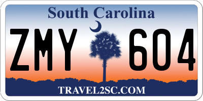 SC license plate ZMY604