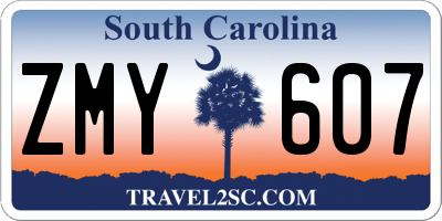 SC license plate ZMY607