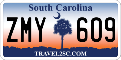 SC license plate ZMY609