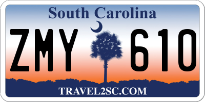 SC license plate ZMY610