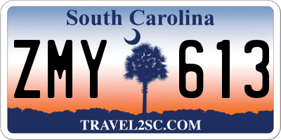 SC license plate ZMY613