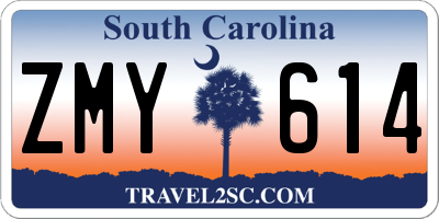 SC license plate ZMY614