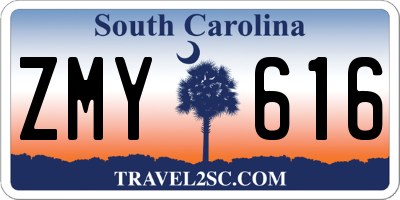 SC license plate ZMY616