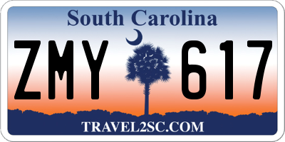 SC license plate ZMY617