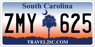 SC license plate ZMY625