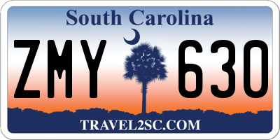 SC license plate ZMY630
