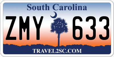 SC license plate ZMY633