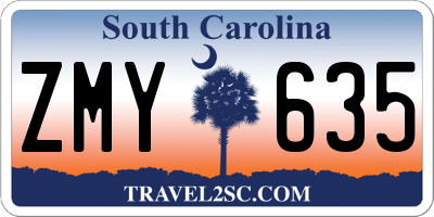 SC license plate ZMY635