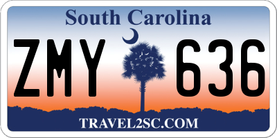 SC license plate ZMY636