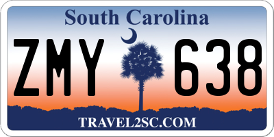 SC license plate ZMY638