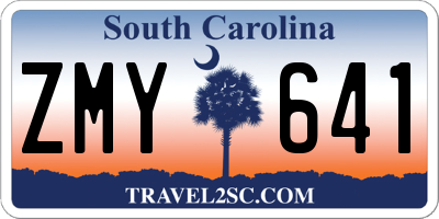 SC license plate ZMY641