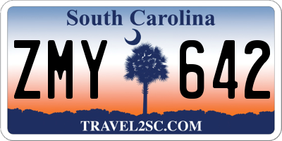SC license plate ZMY642