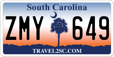 SC license plate ZMY649