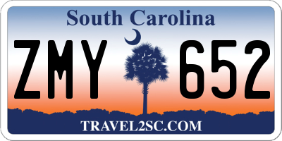 SC license plate ZMY652