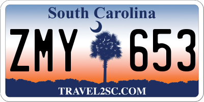 SC license plate ZMY653