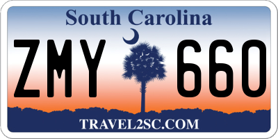 SC license plate ZMY660
