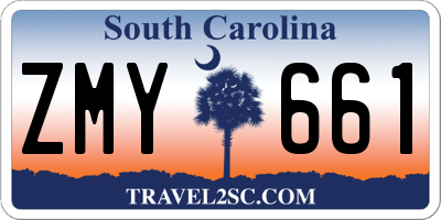 SC license plate ZMY661