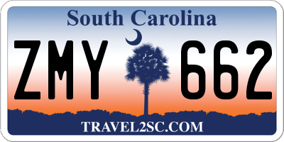 SC license plate ZMY662