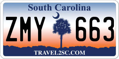 SC license plate ZMY663